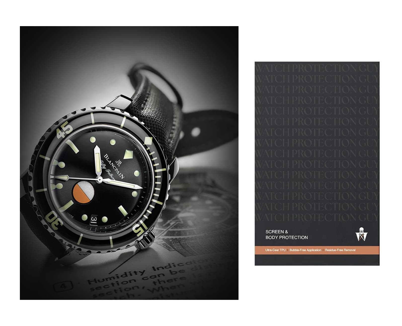 Blancpain Fifty Fathoms Bathyscaphe 5000-1110-B52A, protection film kit