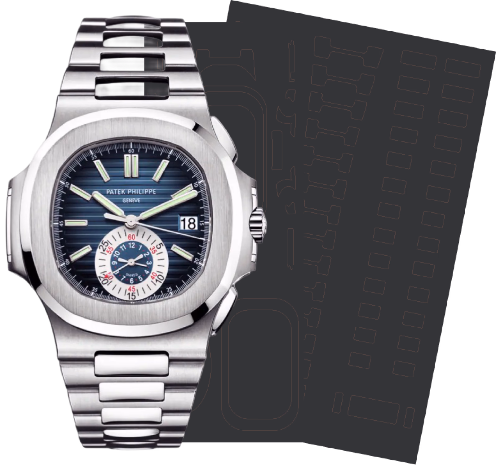 Patek Philippe Nautilus Chronograph 5980/1A, protection film kit