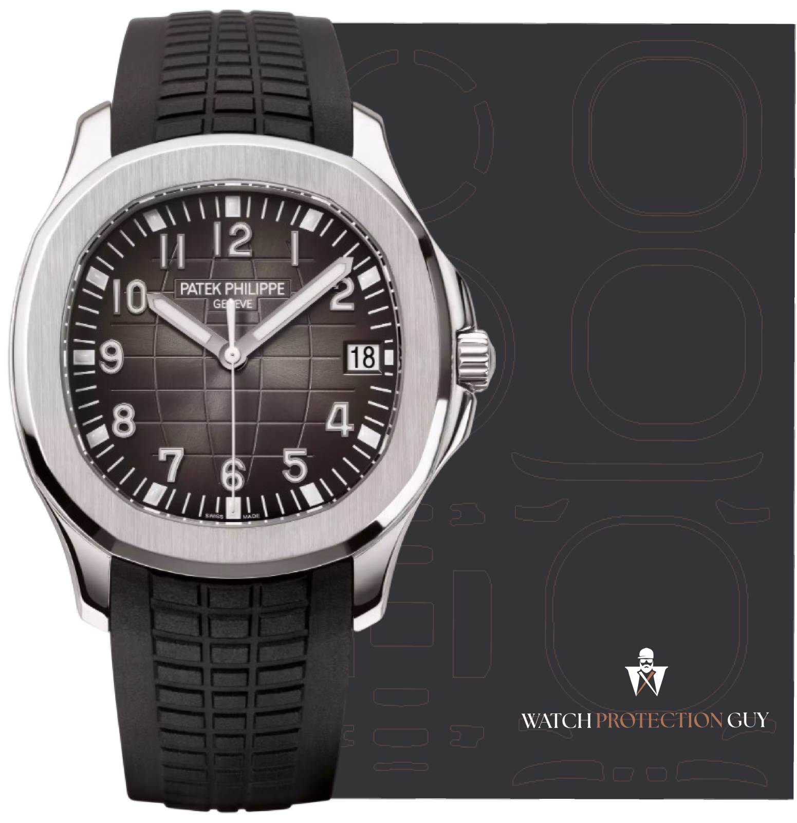 Patek Philippe AQUANUT DATE SWEEP SECONDS 5167A-001, protection film kit