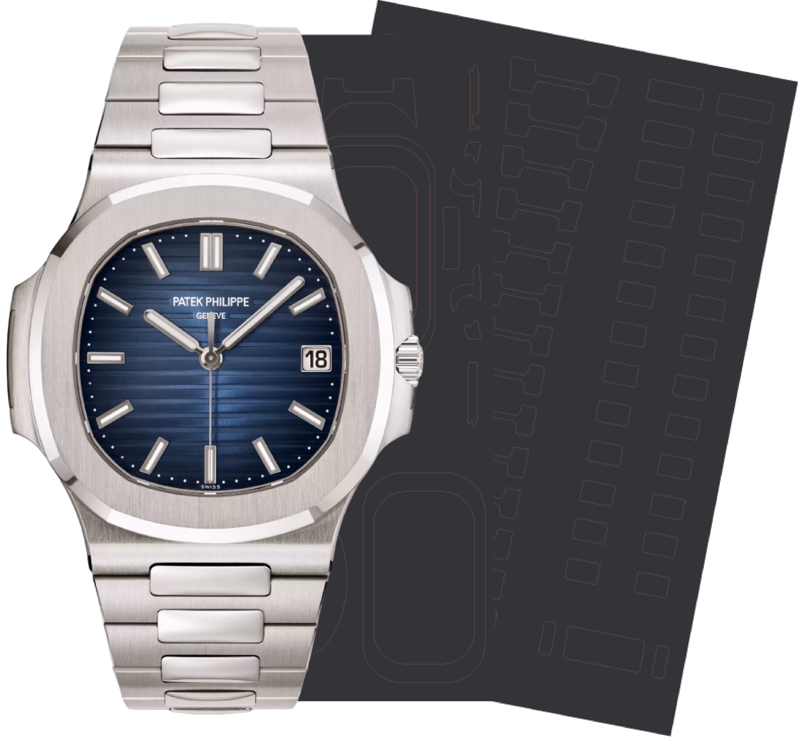 Patek Philippe Nautilus SWEEP SECONDS. 5811/1G-001, protection film kit