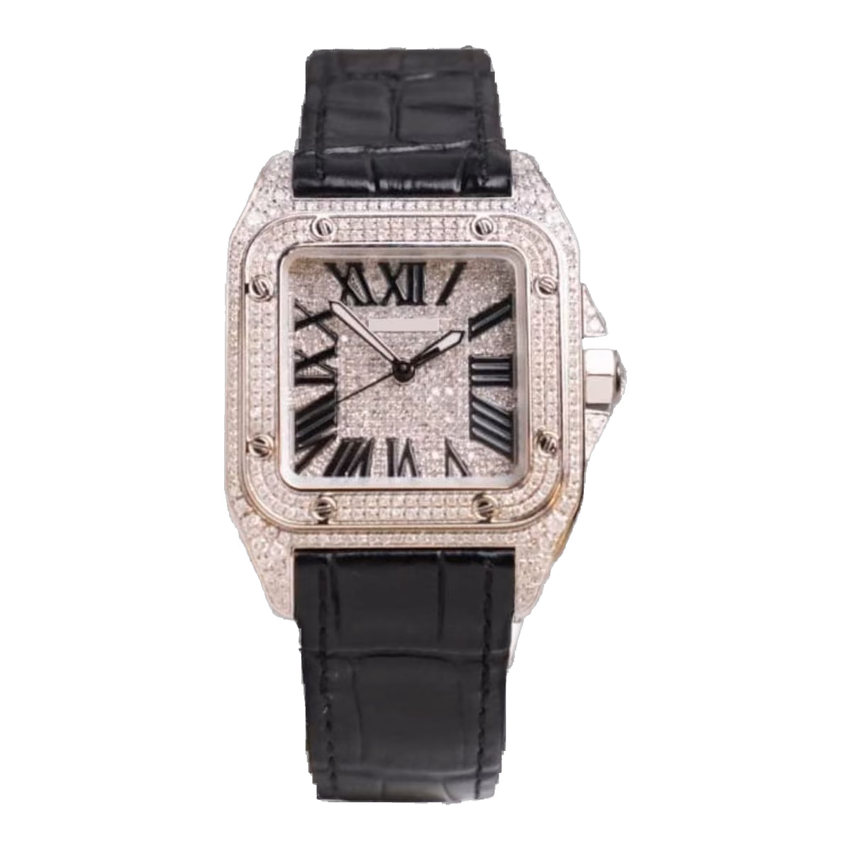 Cartier Santos 100 Medium Full Diamond 33 x 44 mm 2878