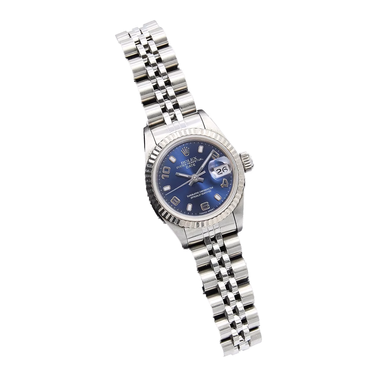 Rolex Oyster perpetual Date Lady 26MM Blue Roman Dial 69174